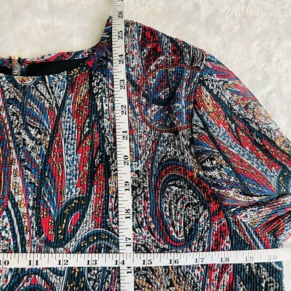 Ted Baker London Womens Multicolor Paisley Pleated Beaatha Blouse Size 3 - Picture 7 of 7